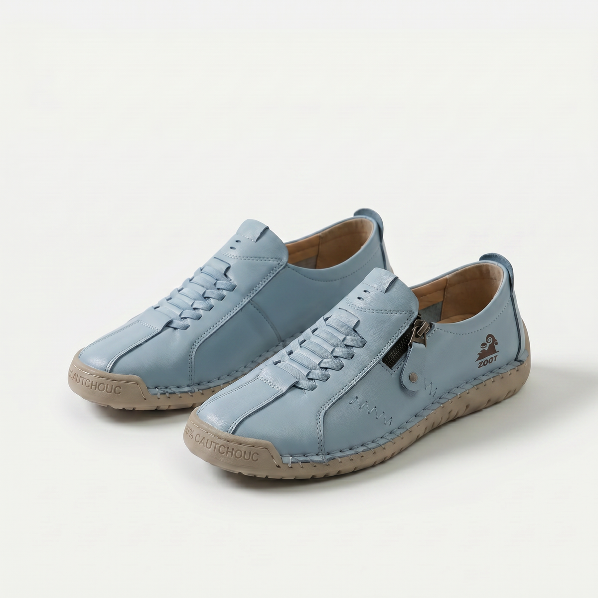 Zapatillas elegantes Veyro Madrid Nila con cierre práctico y diseño moderno en color neutro, ideales para comodidad y estilo.