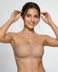 Sujetador invisible sin tirantes de pielmolde Veyro Moda, muestra su diseño sin costuras y sin tirantes para uso discreto y cómodo.