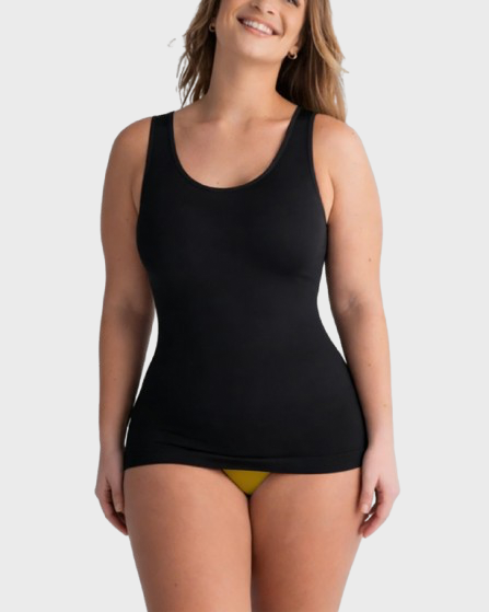 Camiseta sin mangas reductora de abdomen – Ajuste moldeador con tirantes anchos