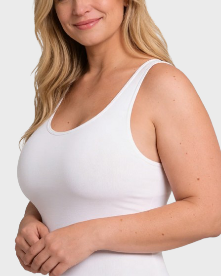 Camiseta sin mangas reductora de abdomen – Ajuste moldeador con tirantes anchos