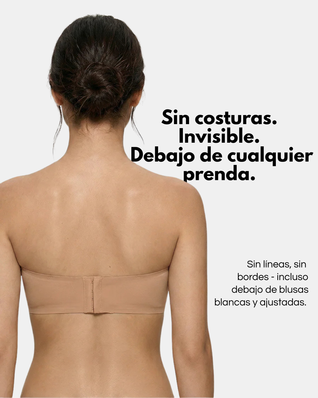 Sujetador invisible sin tirantes de pielmolde Veyro Moda, con diseño discreto y sin costuras para usar con ropa sin mangas.