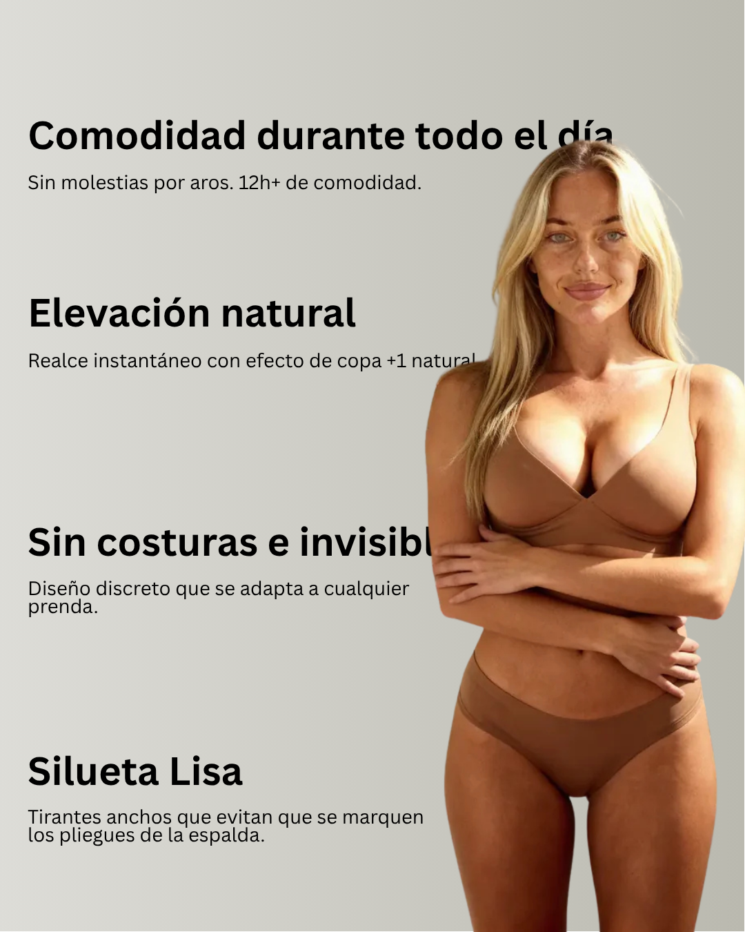 Sujetador de Gelatina Veyro Madrid, moldeador invisible con diseño sin costuras y ajuste cómodo para realzar la figura.