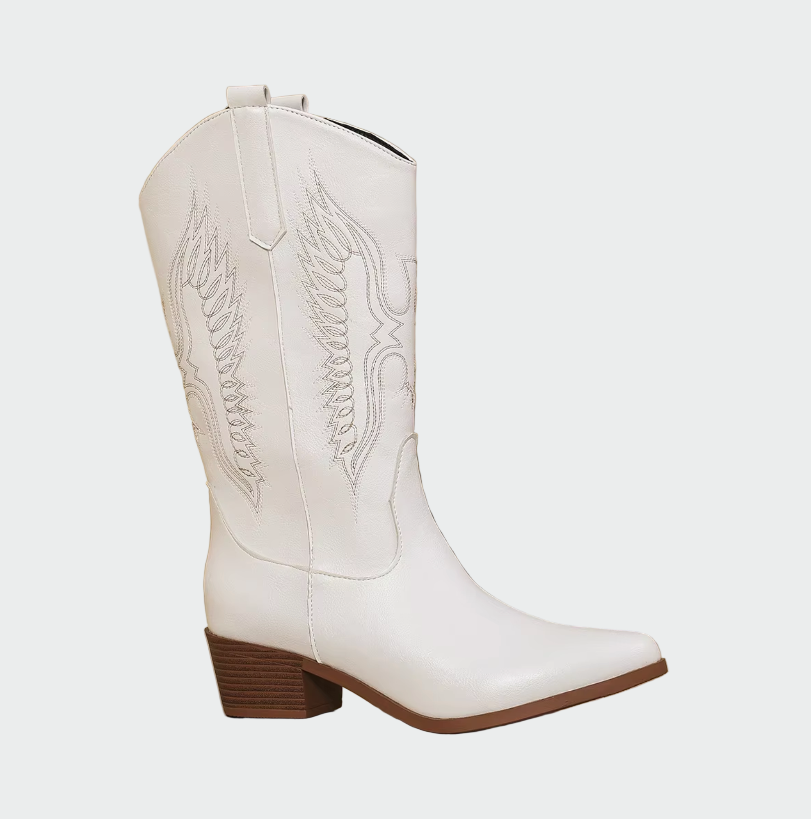 Isabella  Botas Vaqueras En Piel Negra Con Detalles Pluma