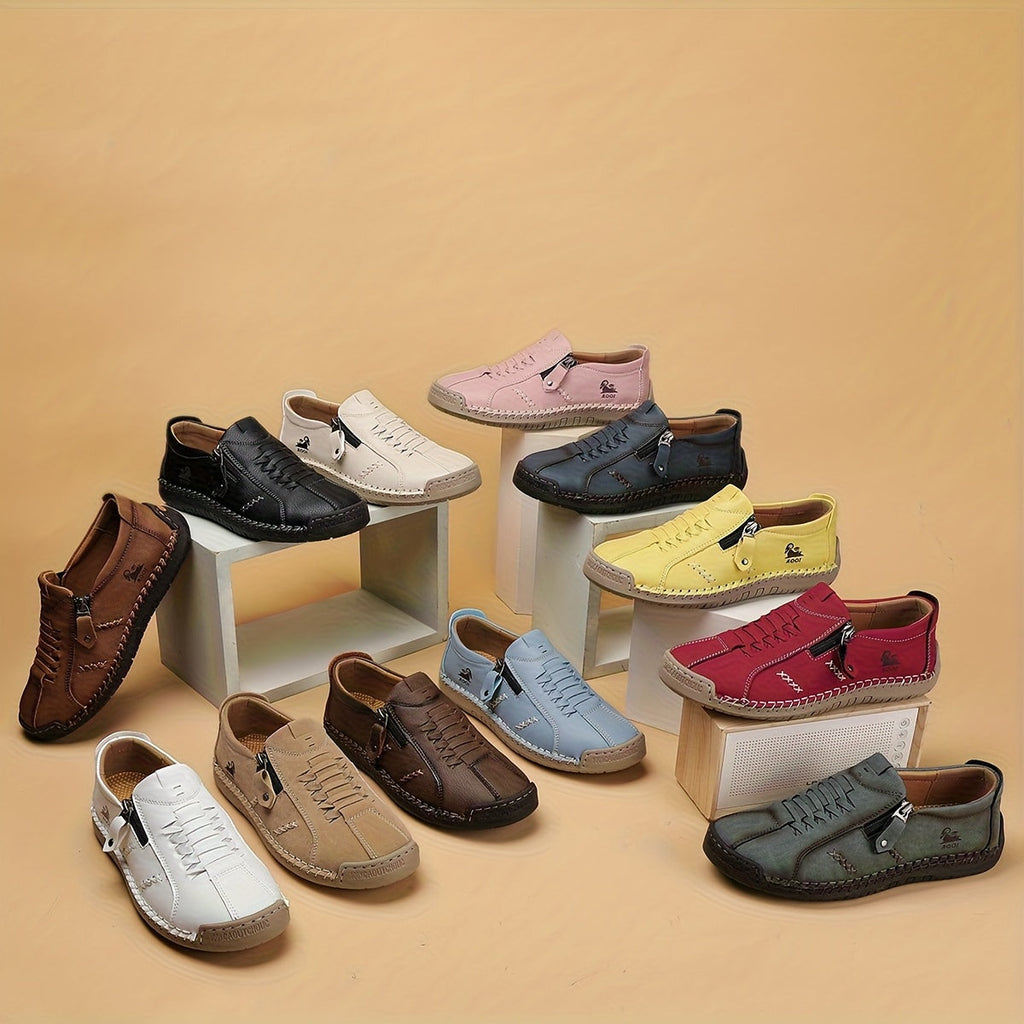 Zapatillas elegantes Veyro Madrid Nila con cierre práctico en color neutro, diseño moderno y cómodo para uso diario.