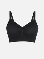 Sujeto sin aros moldeador de Veyro Madrid, bralette cómodo y ajustado, en color negro con detalles de encaje.