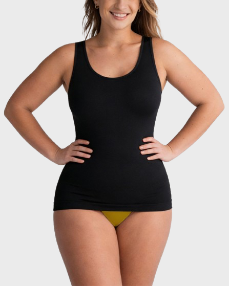 Camiseta sin mangas reductora de abdomen – Ajuste moldeador con tirantes anchos