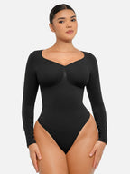 Body suit moldeador de manga larga Feelingirl de Veyro Madrid, con control de abdomen y diseño sin costuras en color negro.