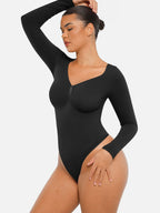Body suit moldeador de manga larga Feelingirl de Veyro Madrid, con control de abdomen y diseño sin costuras en color negro.