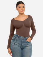 Body suit moldeador de manga larga Feelingirl de Veyro Madrid, sin costuras, con control de abdomen y diseño ajustado.