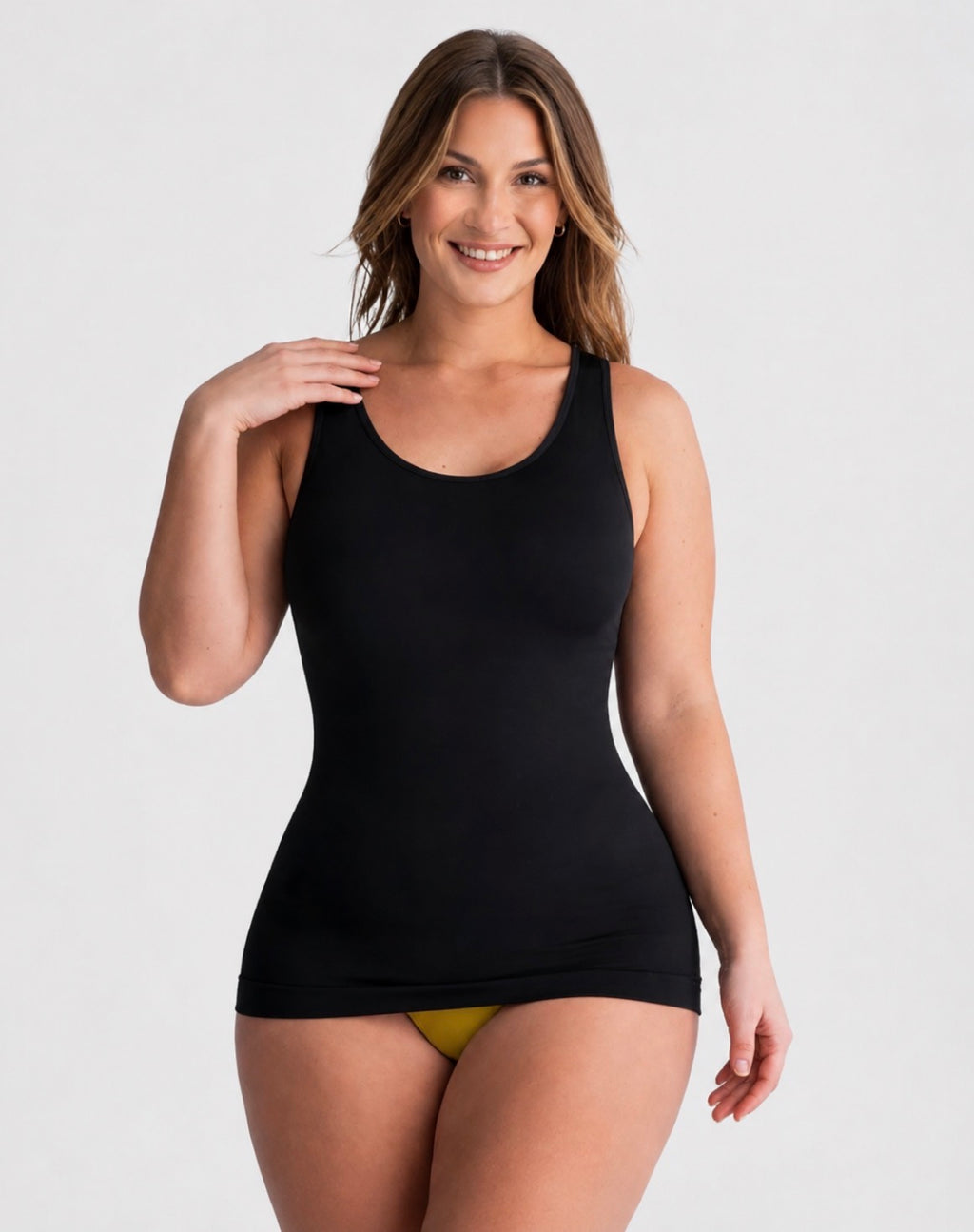 Camiseta sin mangas reductora de abdomen – Ajuste moldeador con tirantes anchos