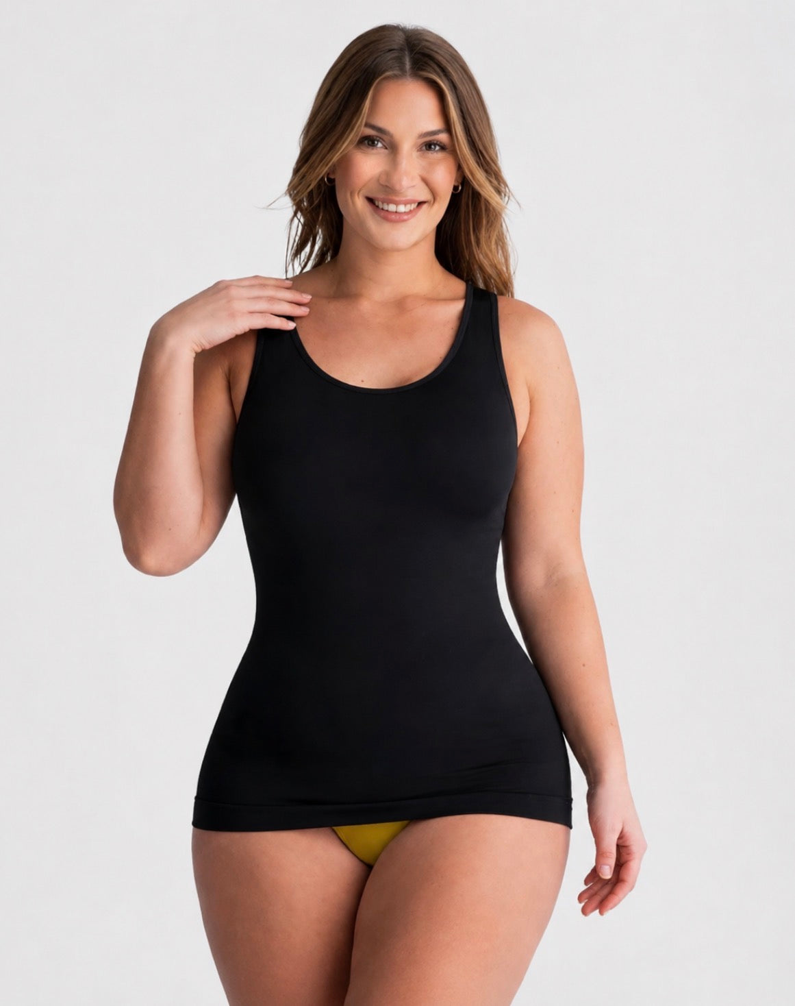 Camiseta sin mangas reductora de abdomen – Ajuste moldeador con tirantes anchos