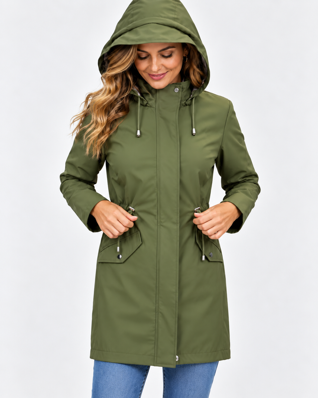 Chaqueta elegante, ligera e impermeable para mujer