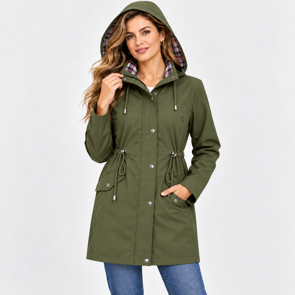 Chaqueta elegante, ligera e impermeable para mujer