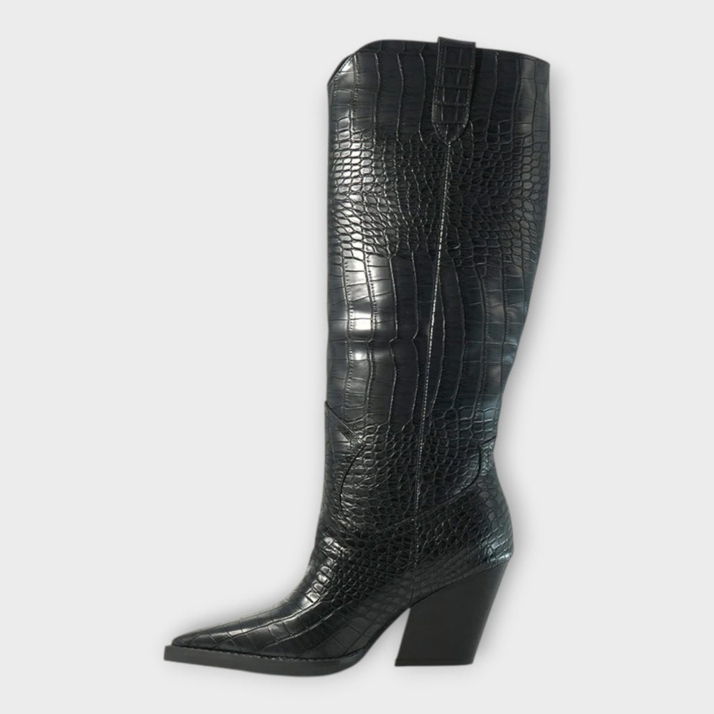 Camila  Botas Con Diseño Croco Y Tacón Elegante Diario