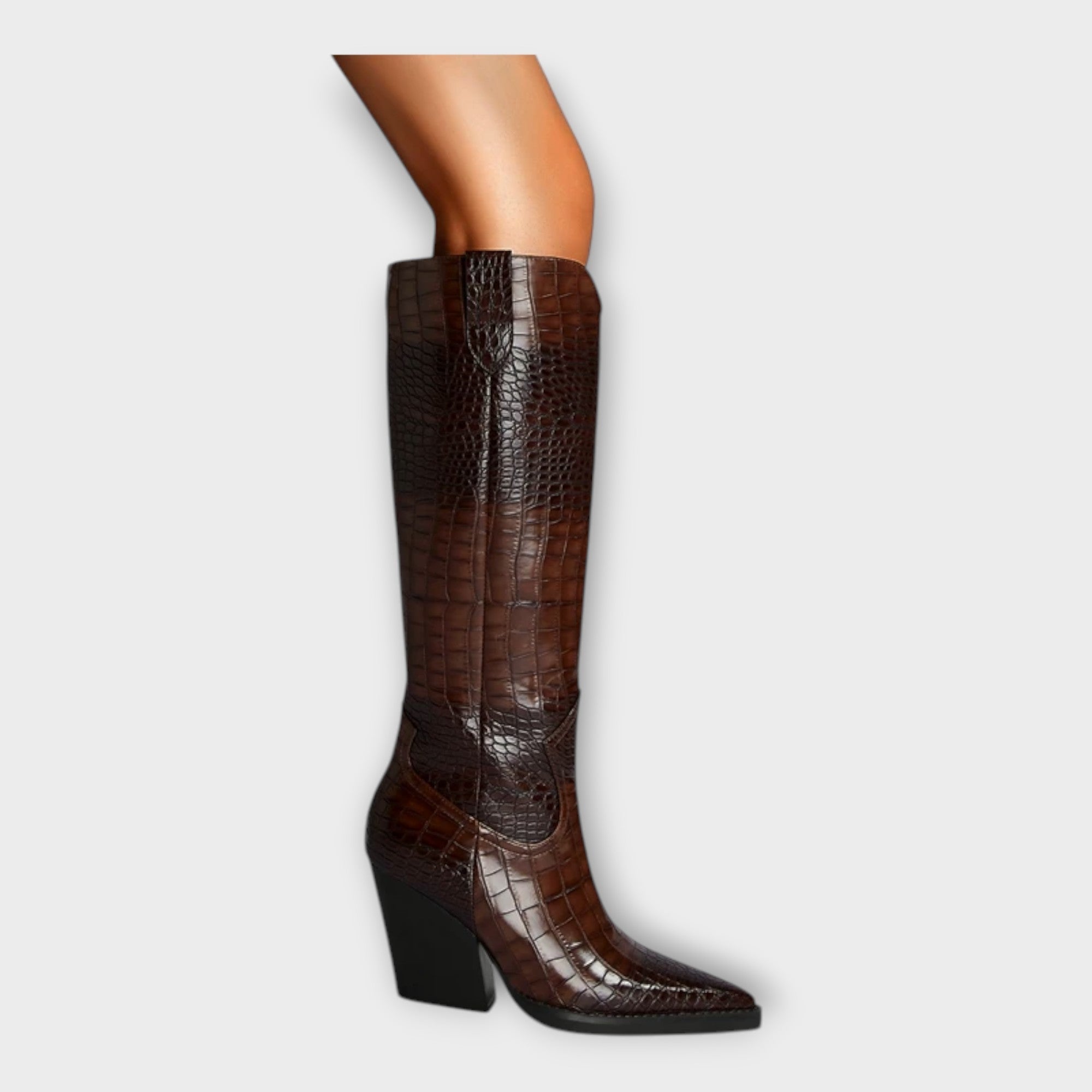 Camila  Botas Con Diseño Croco Y Tacón Elegante Diario
