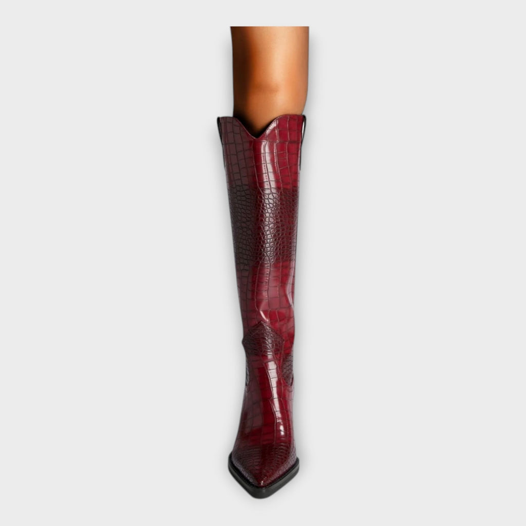 Camila  Botas Con Diseño Croco Y Tacón Elegante Diario