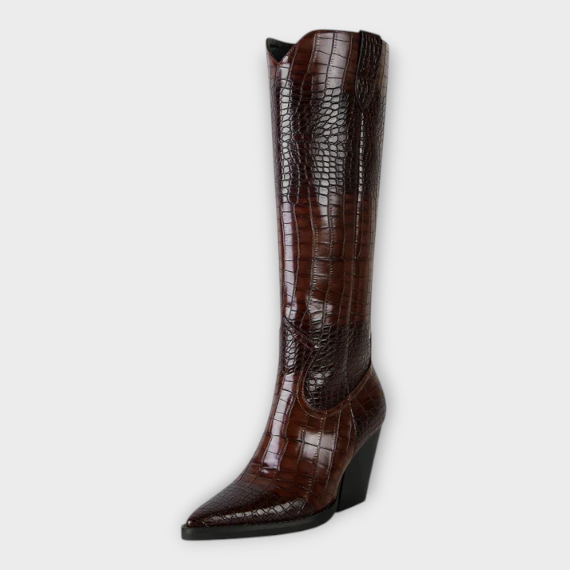 Camila  Botas Con Diseño Croco Y Tacón Elegante Diario