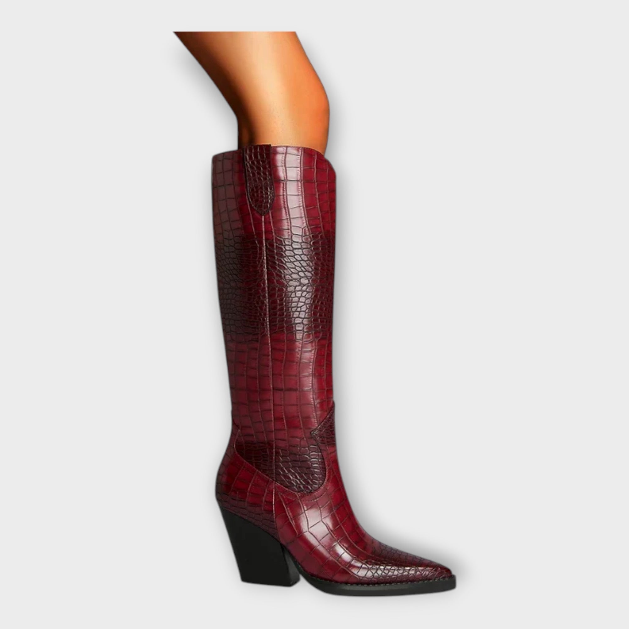 Camila  Botas Con Diseño Croco Y Tacón Elegante Diario