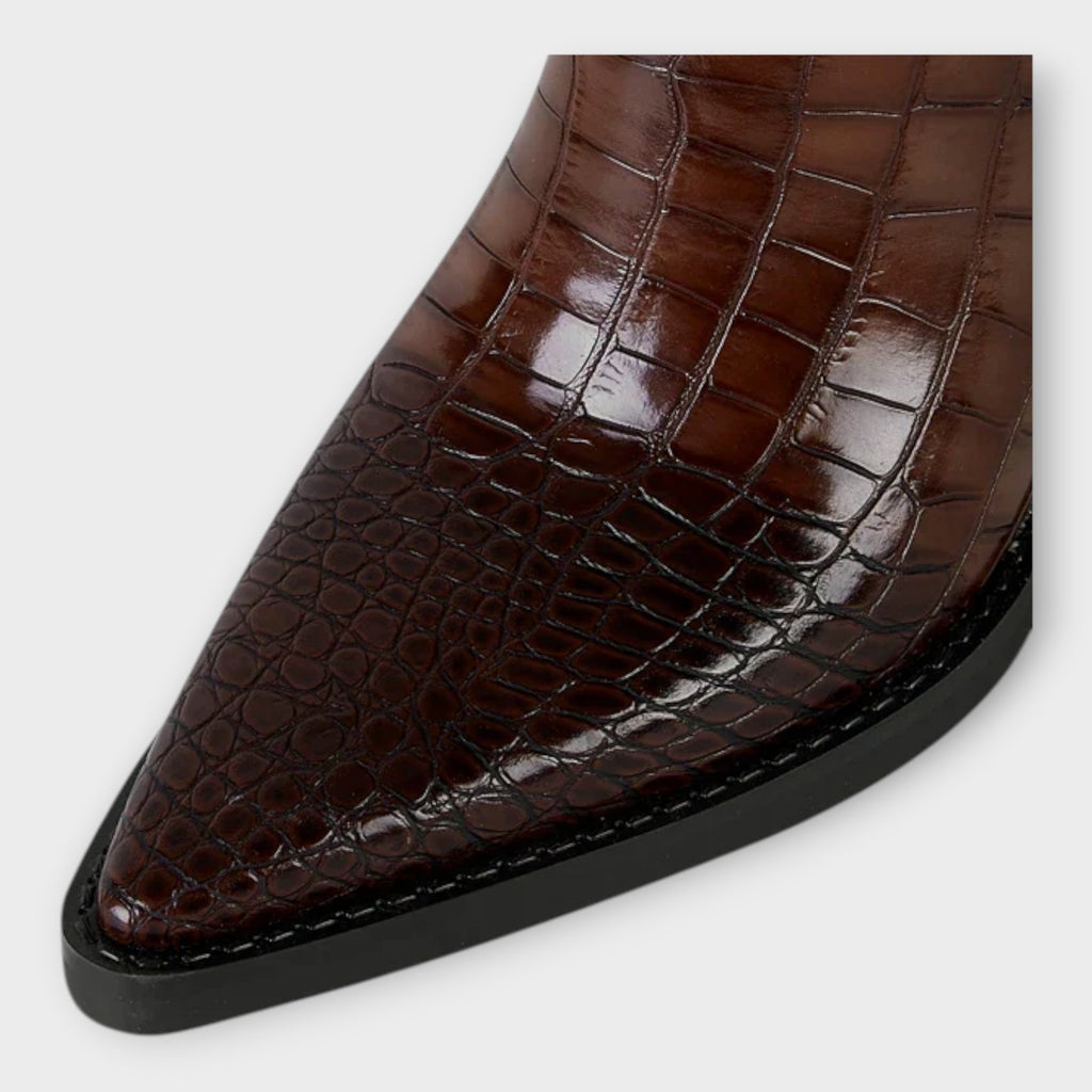 Camila  Botas Con Diseño Croco Y Tacón Elegante Diario