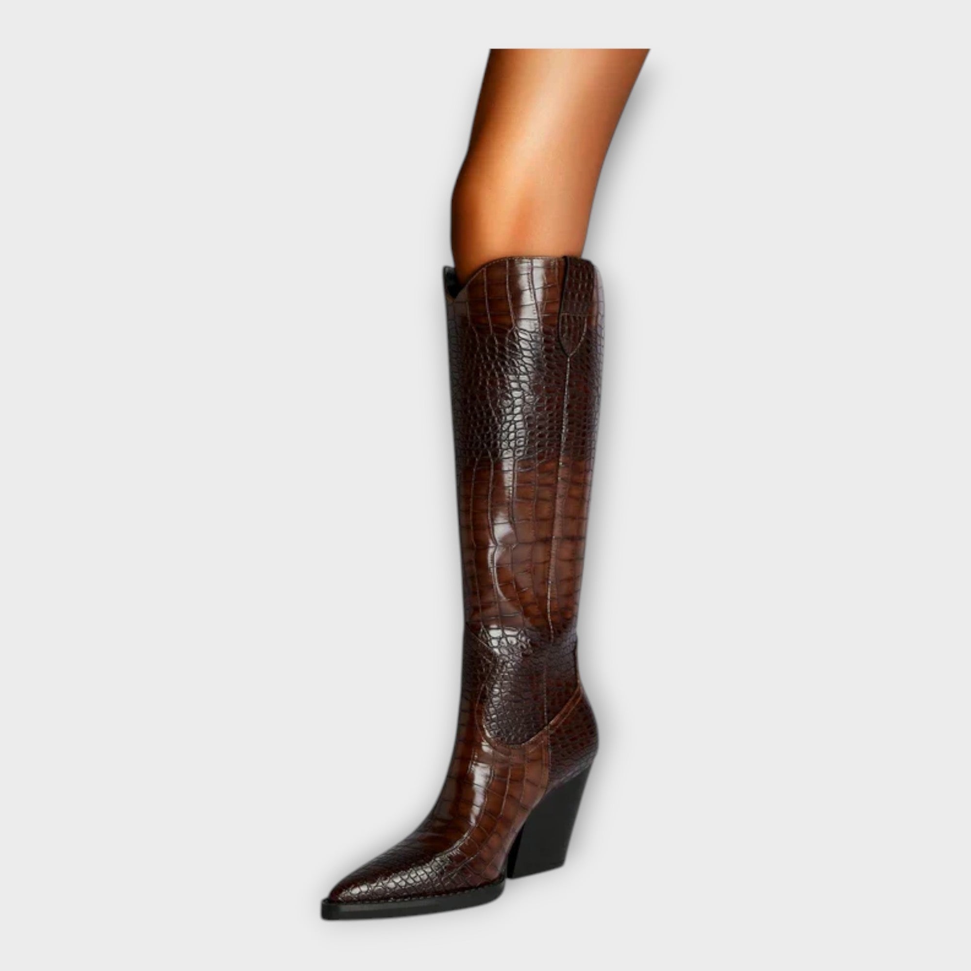 Camila  Botas Con Diseño Croco Y Tacón Elegante Diario