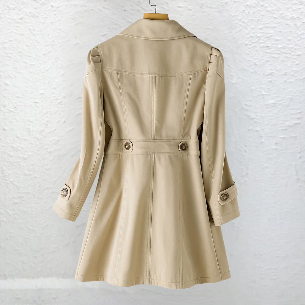 Claudia Abrigo Vintage Elegante con Botones