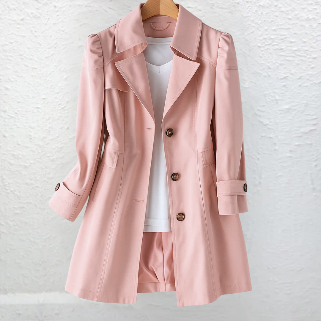Claudia Abrigo Vintage Elegante con Botones