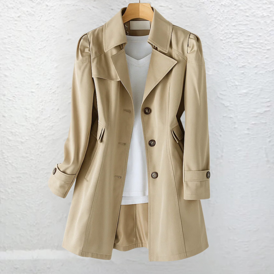 Claudia Abrigo Vintage Elegante con Botones