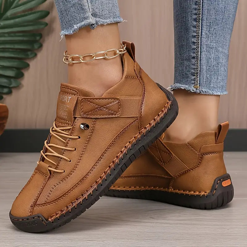 Zapatillas ortopédicas Veyro Madrid Mia en color marrón, cómodas y sin dolor para uso diario.