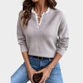 Aura Jersey con escote en V y ribete de encaje