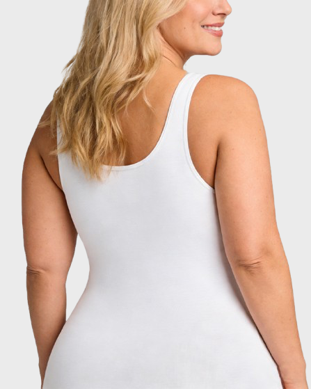 Camiseta sin mangas reductora de abdomen – Ajuste moldeador con tirantes anchos